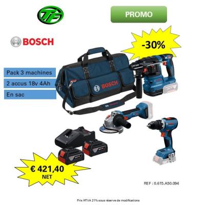 Accu/PACK 3 machines + 2 accus 4Ah + sac