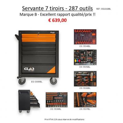 SERVANTE 7 TIROIRS 287 OUTILS...
