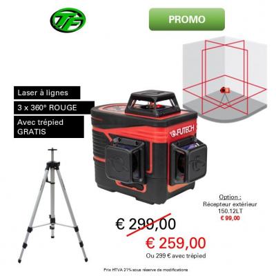 Laser 3 lignes 3D (3x360°) rouge compact